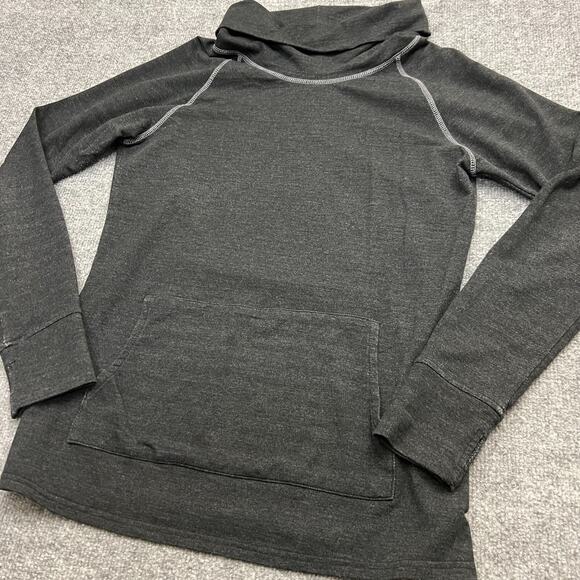 KUHL Womens M Cowl Neck Pullover Sweater Gray Tencel Blend Thumbholes Athleisure - Picture 4 of 12